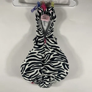 Carter Zebra Costume Black White 3d Plush Halloween Costume Hooded 3-6 month EUC - Picture 1 of 16