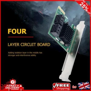 PCI-E 1X SATA3.0 4 Port Expansion Card with Baffle 6Gbps for Windows Extenders - Picture 1 of 8