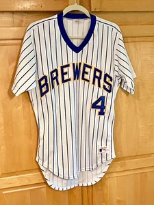 Camiseta deportiva Paul Molitor Milwaukee Brewers #4 Rawlings auténtica local talla 38 blanca - Imagen 1 de 10