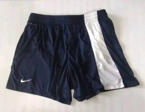 Nike DRI Fit Swim Trunks Mesh Lined Navy Blue White Drawstring Men's Large - Picture 1 of 9