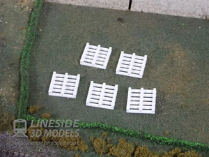 5x 1:48 Scale O Gauge Wooden Shipping Pallets (LS3002) 3D Printed Model - Picture 1 of 5