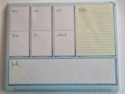 Weekly Planner Pad Daily To Do Food Meal List Organiser 52 Tear Off Sheets Notes - Image 1 of 4