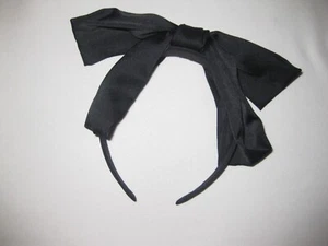 Tween girls bow headband black nip 80s kawaii - Picture 1 of 1