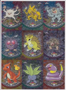 Pokemon w Charmeleon 2000 Topps Chrome Series 1 Uncut Sheet Preview CREASED BK - Picture 1 of 2