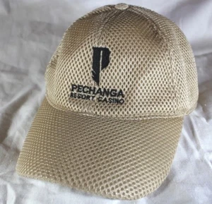 Pechanga Resort Casino Hat Cap Snapback Beige/Gold VTG Baseball cap Rare Mesh - Picture 1 of 11
