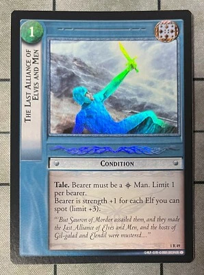 *foil* THE LAST ALLIANCE OF ELVES AND MEN 1R49 Decipher Lord of Rings Fellowship - Image 1 of 2