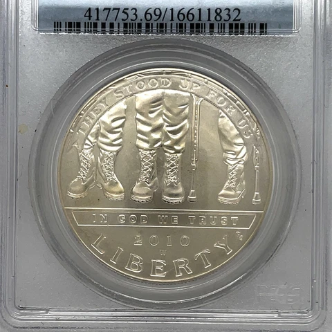2010 W $1 U.S. Disabled Veterans Commemorative  Silver Dollar PCGS MS69 Cover