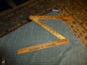 Vintage NEEDHAM OIL COMPANY Folding Advertising YARDSTICK Collector VG ! - Picture 1 of 4