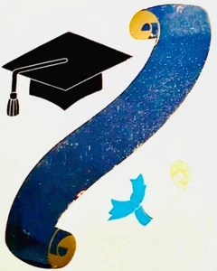 Sandylion Stickers **VINTAGE** Mylar GRADUATION HAT, DIPLOMA - Picture 1 of 1