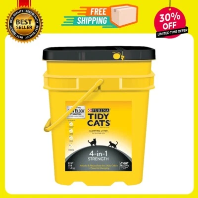 Purina Tidy Cats Clumping Cat Litter, 4-in-1 Strength Multi Cat Litter, 35 lb. P