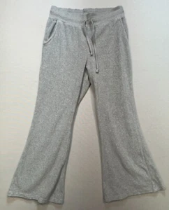 Aerie Women's Wide-Leg Bootcut Sweatpants Stretch Size Large Gray Soft Casual - Picture 1 of 11