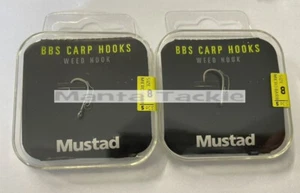 NEU 10 x Mustad BBS Unkrauthaken stachlos D-Schleife Karpfen Größe 8 Haken 2er-Pack - Bild 1 von 1