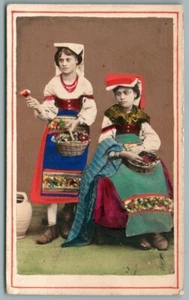 CDV 1870 Italien Rom Frau Kostüm Farbfoto Colore Foto Italia Roma Donna - Bild 1 von 6