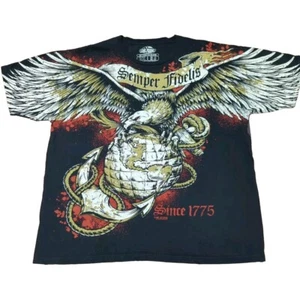 2XL Semper Fidelis AOP United States Marine Corps 7.62 Design Eagle Logo T-shirt - Picture 1 of 5