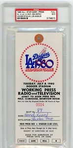 Boleto de las Grandes Ligas 1980 Juego de Estrellas de béisbol Los Ángeles ¡Pase PSA 5! - Imagen 1 de 1