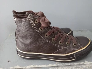 Converse All Star Chuck Taylor High Top Shoes Mens Sz 3 Leather Brown - Picture 1 of 13