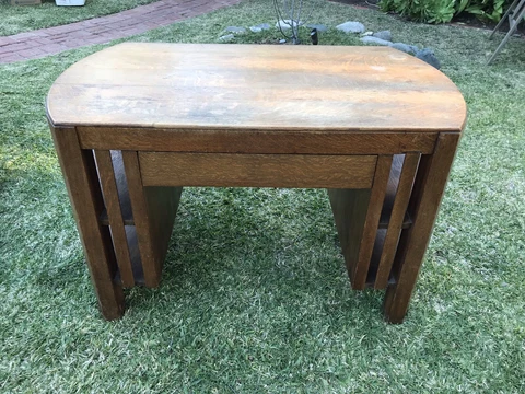 Antique Vintage Tiger Oak Art Deco Mission Ats & Craft Library Desk Cover