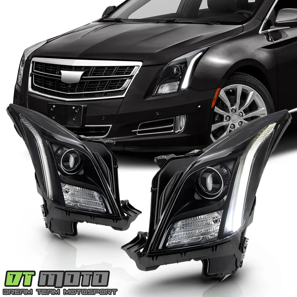 [Black Edition] 2013-2017 Cadillac XTS HID D3S w/LED DRL Projector Headlights - Изображение 1 из 4