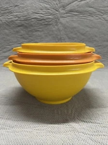 TUPPERWARE Servalier Bowls 836 838 840 No Lids Harvest Orange Yellow - Bild 1 von 21