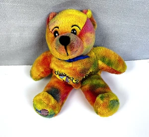 Jacksonville Florida Symbolz Tie Dyed Bean Bag Bear Plush 8" Souvenir - Picture 1 of 7