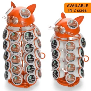 Made Easy Kit Carousel Coffee Pod Holder, Compatible with K-Cups (Orange Cat) - Picture 1 of 17