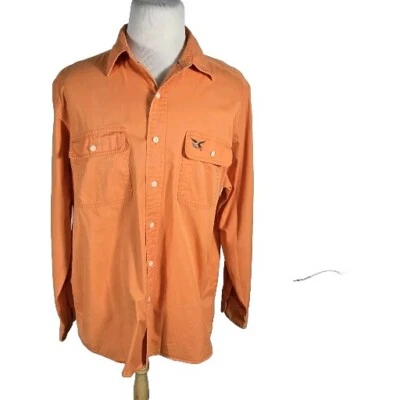 Camisa manga larga American Living para hombre XL color naranja algodón 2 bolsillos B53 Foto 1 de 4
