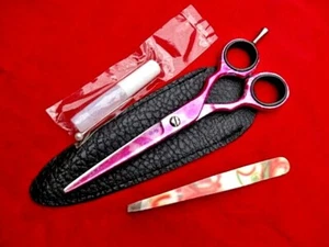 Warranty_PINK 5.5" Hairdressing Hair Scissors/Japanese Steel with Case,Oil - Picture 1 of 5