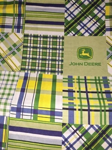 Tela de edredón de algodón a cuadros John Deere por comprar - Imagen 1 de 1