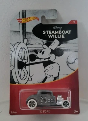 HotWheels DISNEY MICKEY MOUSE STEAMBOAT WILLIE - '32 FORD Card Lunga 1/8 Mattel - Immagine 1 di 2