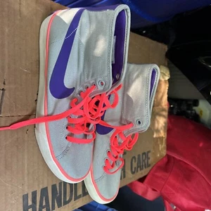 Nike Primo Court Mid Casual Sneakers, #631636-058, gray/purple /Pink, 6.5 - Picture 1 of 6
