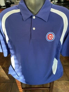 Chicago Cubs Blue Polo Shirt Men's Large Antigua MLB Baseball L - Picture 1 of 4