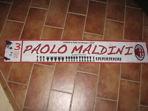 Vintage Milan Paolo Maldini  scarf sciarpa football soccer jersey shirt tribut - Imagen 1 de 1