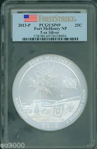 2013-P FORT McHENRY NP ATB America the Beautiful 5 Oz SILVER PCGS SP69 SP-69 FS - Picture 1 of 2