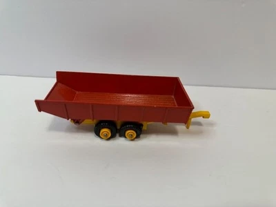 Vintage Lesney Matchbox 1970 Farm Trailer King Size Diecast Tilt Bed Red Yellow - Image 1 of 4