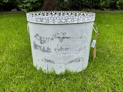 Shabby Deko XL Metall Übertopf Ornament  Blumentopf „Belle Jardiniere“ Vintage❣️ - Bild 1 von 3
