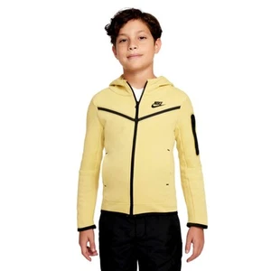 Nike Sportswear Tech Fleece Full Zip Hoodie Saturn Gold/Black CU9223-700 - Picture 1 of 4