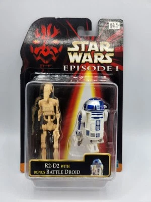 STAR WARS Episode 1 R2-D2 with Bonus Battle Droid 1999 2 Figure Pack Hasbro RARE - Image 1 of 4