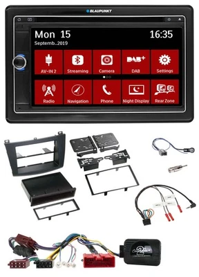 Blaupunkt Bluetooth DAB 2DIN USB DVD Lenkrad Autoradio für Mazda 3 09-13 aktiv - Bild 1 von 4