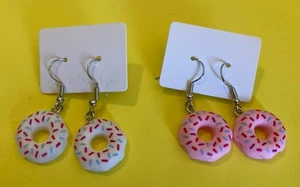 Süße Mädchen Donuts knusprige cremefarbene Ohrringe neu 2er Set - Bild 1 von 1