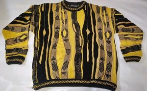 Maglione Vintage Tundra Canada Stile Coogi Texture Maglia Baracuta Uomo Taglia XL - Foto 1 di 5