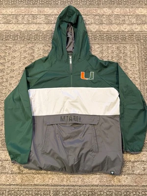 Miami Hurricanes Fanatics Jersey Con Capucha Cortavientos Para Hombre XL Foto 1 de 4