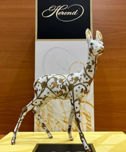 HEREND WATCHING ROE WHITE DYNASTY GOLD,8" HIGH,LARGE FIGURINE,NEWretail $1.670.- - Picture 1 of 9