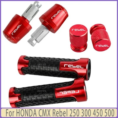 For HONDA CMX Rebel 250 300 450 Motorcycle Handlebar Grip Bar End Cap Tire Valve - Изображение 1 из 4