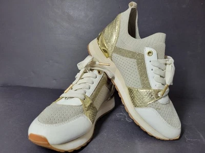 Michael Kors Women's Billie Trainer Knit Fabric Sneakers Shoes Gold Sz 6 - Image 1 of 4