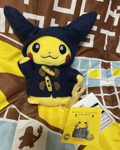 Pokemon Monthly Pikachu Plüschtier 2015 Pokemon Center Exclusive Dufflecoat - Bild 1 von 2