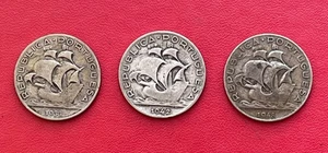 Portugal. Beau lot de 3 monnaies argent de 5 Escudos Caravelle 1933, 1942, 1948 - Imagen 1 de 2