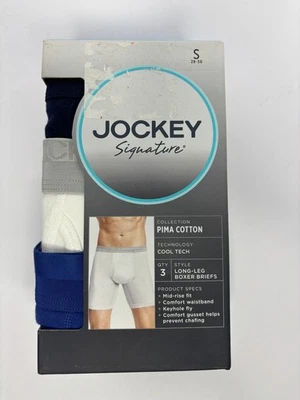 Paquete de 3 calzoncillos boxer de pierna larga de algodón Pima firma jockey para hombre nuevos Foto 1 de 2