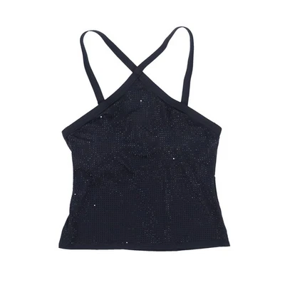 Michael Kors Womens Studded High-Neck Tankini Top Swim Black - Image 1 of 2