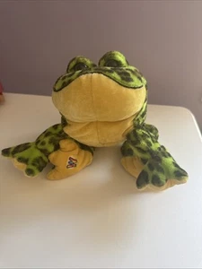 NO CODE Ganz Webkinz Lil'Kinz Bullfrog Stuffed Animal Plush Green Black Spots - Picture 1 of 4