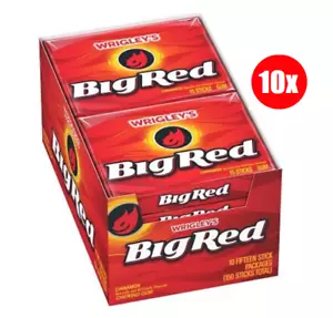 Wrigley's Big Red Cinnamon Slim Pack Kaugummi - 15 Stück (10er Pack) - Bild 1 von 3